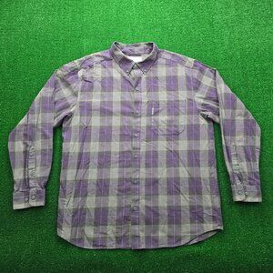 Columbia Shirt Mens‎ Large/XL Purple Plaid Button Up Long Sleeve Outdoors Casual